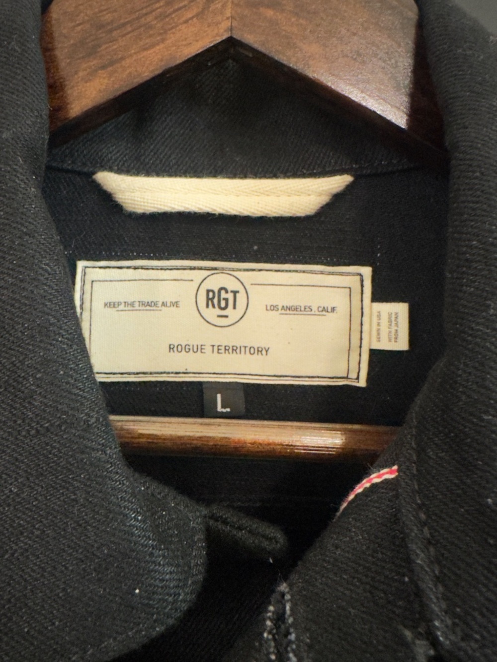 Rogue Territory RGT Cryptic Stealth Cruiser Jacket Black Selvedge Denim Large US - Picture 2 of 6